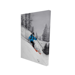 Homme skiant dans la montagne 
