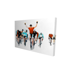 Cyclistes à la fin d'une course
