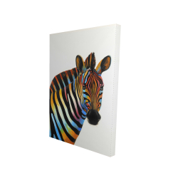 Colorful profile view of a zebra