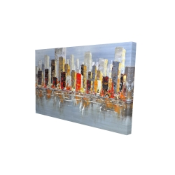 Colorful buildings with water reflection