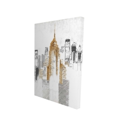 Blurry sketch style cityscape