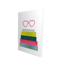 Heart shape glasses with books