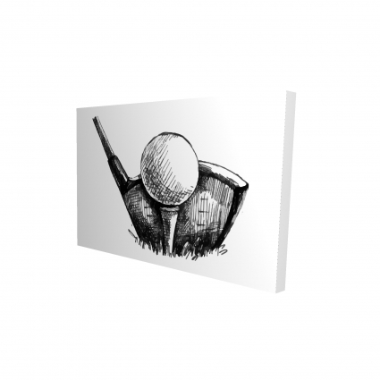 Golf ball black and white