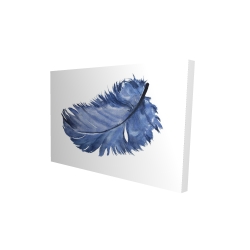 Watercolor blue feather