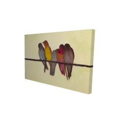 Five birds on a branch