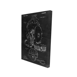 Black blueprint of a football helmet