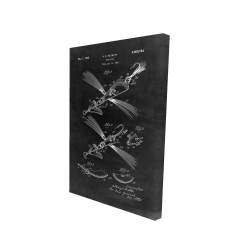 Black blueprint of a fish lure