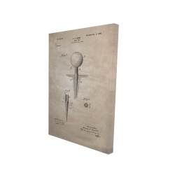 Beige blueprint of golf tee