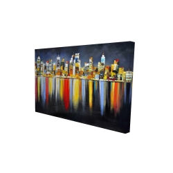 Colorful reflection of a cityscape by night