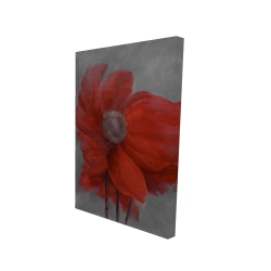 Fleur rouge dans le vent