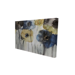 Gray blue and yellow flowers