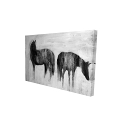 Horses silhouettes in the mist