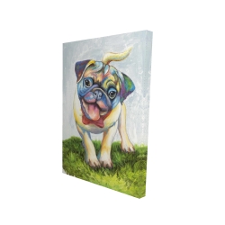 Colorful smiling pug