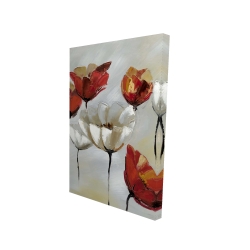 Abstract red and white flowers