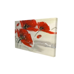 Abstract red flowers in the wind