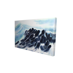 Vagues de la mer avec des éclats de peinture