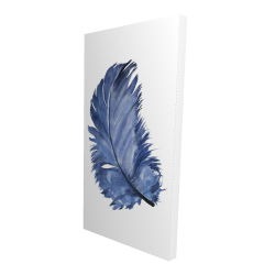 Watercolor blue feather