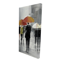 Street scene with umbrellas
