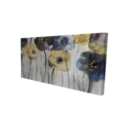 Gray blue and yellow flowers