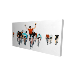Cyclistes à la fin d'une course