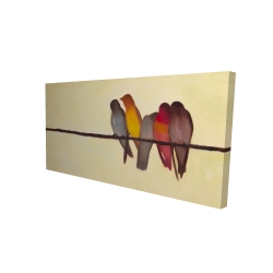 Five birds on a branch