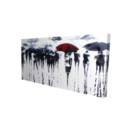 Abstract silhouettes under the rain