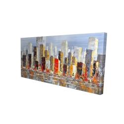 Colorful buildings with water reflection