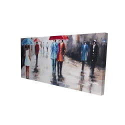 Gens avec leur parapluie dans la rue