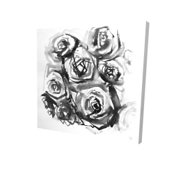 Roses abstraites monochrome