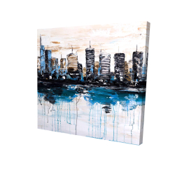 Abstract city with reflection on water