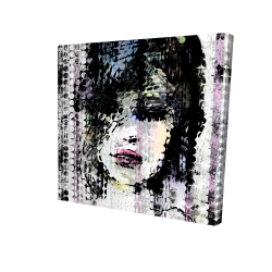 Abstract colorful woman face made from dots