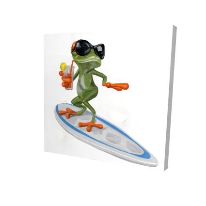 Funny frog surfing