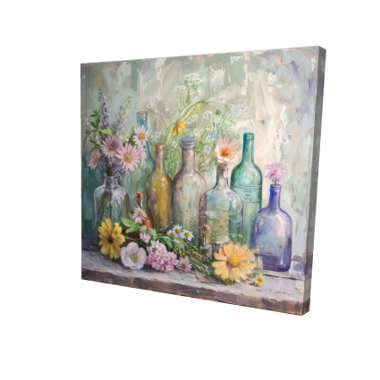 Flowers and bottles