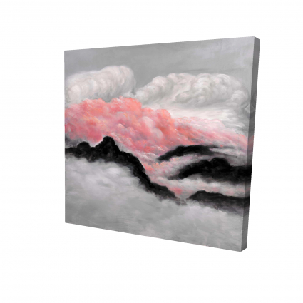 Gray and pink clouds