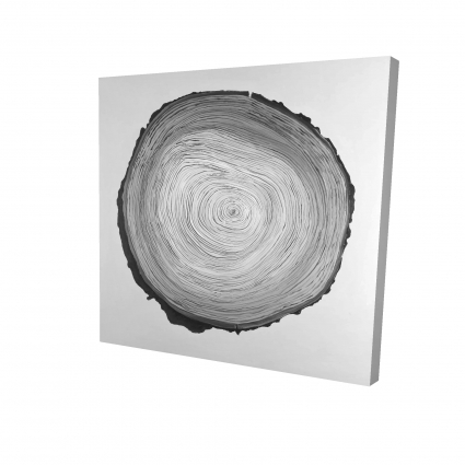 Rondin de bois ronde en tons de gris