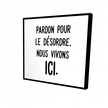 Pardon pour le désordre, nous vivons ici.