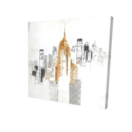 Blurry sketch style cityscape