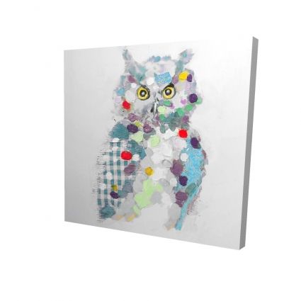 Textured abstract owl