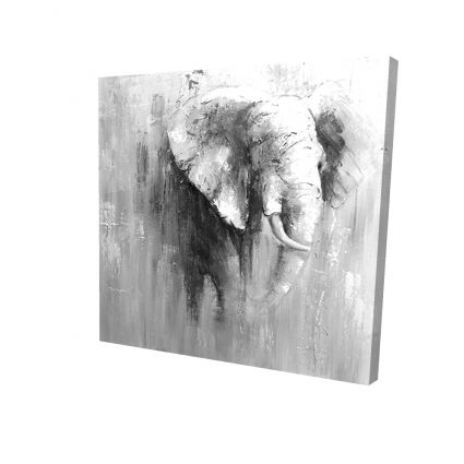 éléphant abstrait en tons de gris