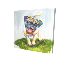 Colorful smiling pug
