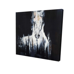  cheval blanc abstrait sur fond noir