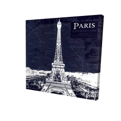 Paris blue print and eiffel tower