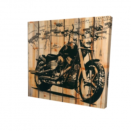 Motorcycle on wood background