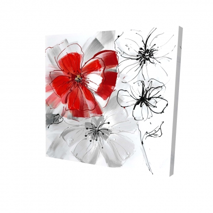 Red & gray flowers