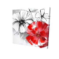 Red & white flowers sketch
