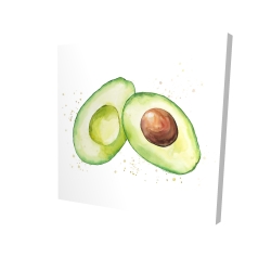 Watercolor open avocado