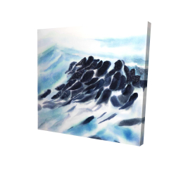 Vagues de la mer avec des éclats de peinture