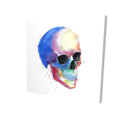 Watercolor colorful skull profile
