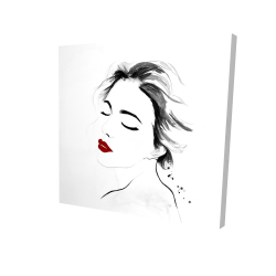 Right side watercolor serenely lady portrait