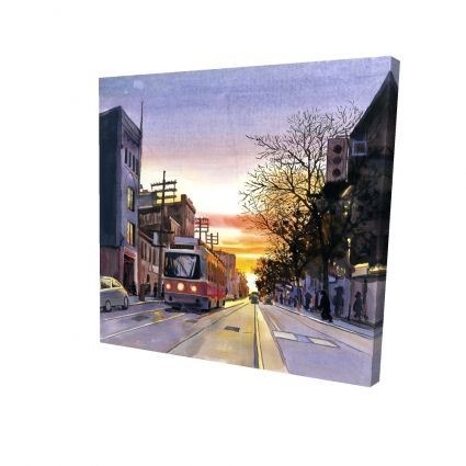 Sunset streetscape to toronto